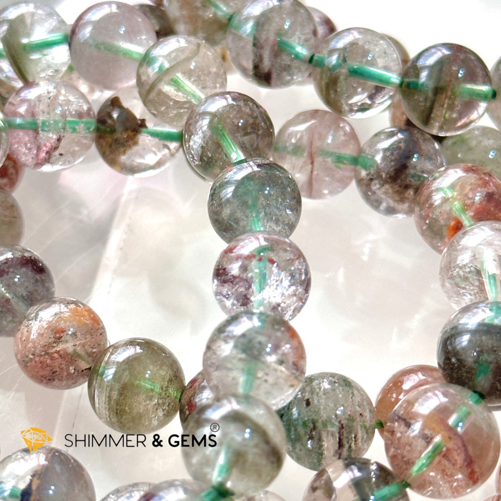 Four Seasons Phantom Quartz Bracelet (11-14mm) Lodolite or Garden Quartz