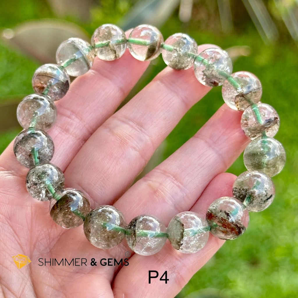 Four Seasons Phantom Quartz Bracelet (11-14mm) Lodolite or Garden Quartz