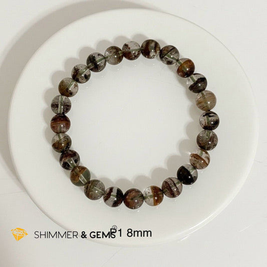 Four Seasons Phantom Quartz Bracelet (8-9mm) AAA Grade (Lodolite or Garden Quartz )