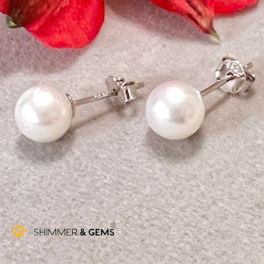 Freshwater Pearl Stud Earrings & Pendant With 925 Silver Chain Set