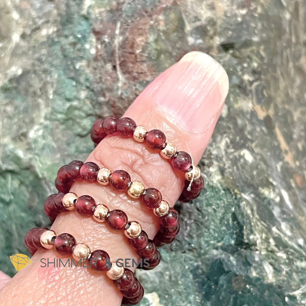 Garnet Crystal Beads Ring (Passion & Vitality) Rings