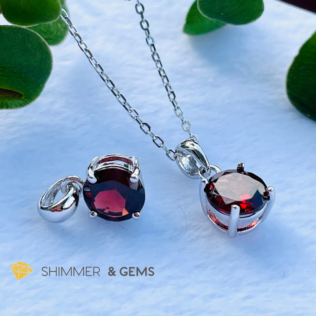 Garnet Round Pendant 7Mm (Life Force And Vitality) Only Charms & Pendants