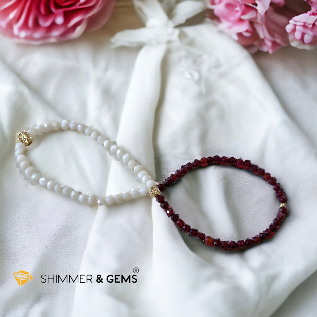 Goddess Durga Infinity Double Bracelet (Power, Strength & Protection)Garnet & Mother Pearl