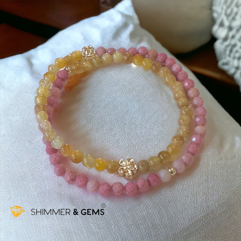 Goddess Magdalene Infinity Double Bracelet (Golden Tiger’s Eye & Rhodochrosite)Clearing Your Path