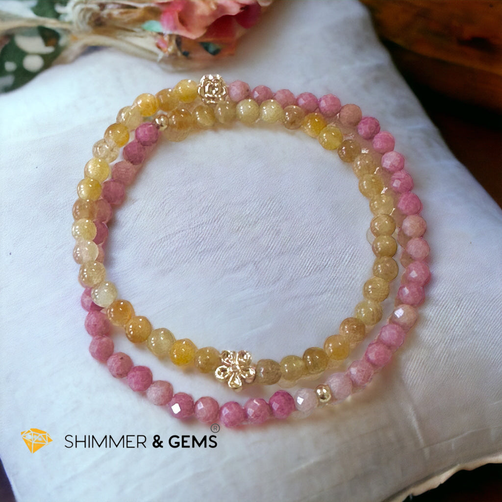 Goddess Magdalene Infinity Double Bracelet (Golden Tiger’s Eye & Rhodochrosite)Clearing Your Path