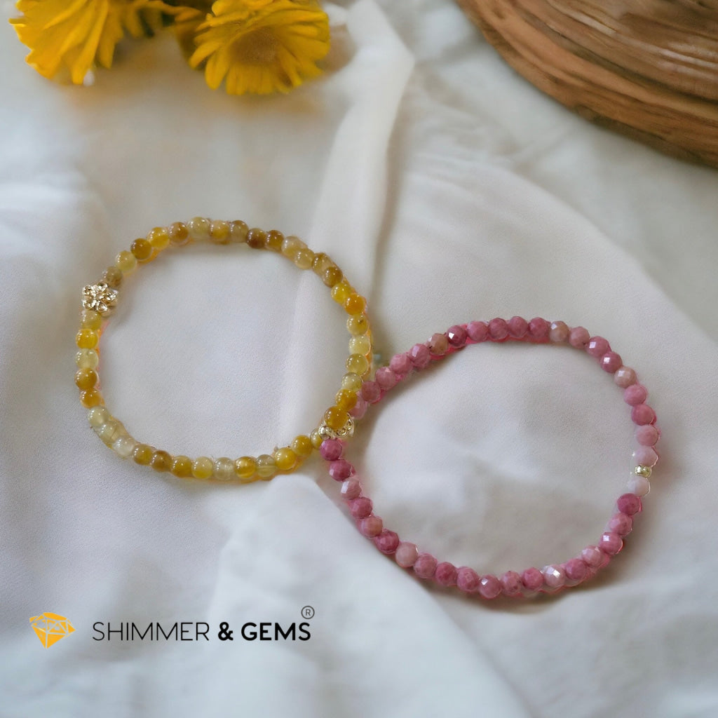 Goddess Magdalene Infinity Double Bracelet (Golden Tiger’s Eye & Rhodochrosite)Clearing Your Path