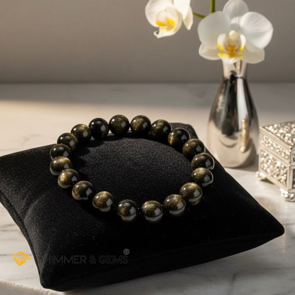 Gold Sheen Obsidian 8mm Bracelet (Protection • Wealth • Personal Power)