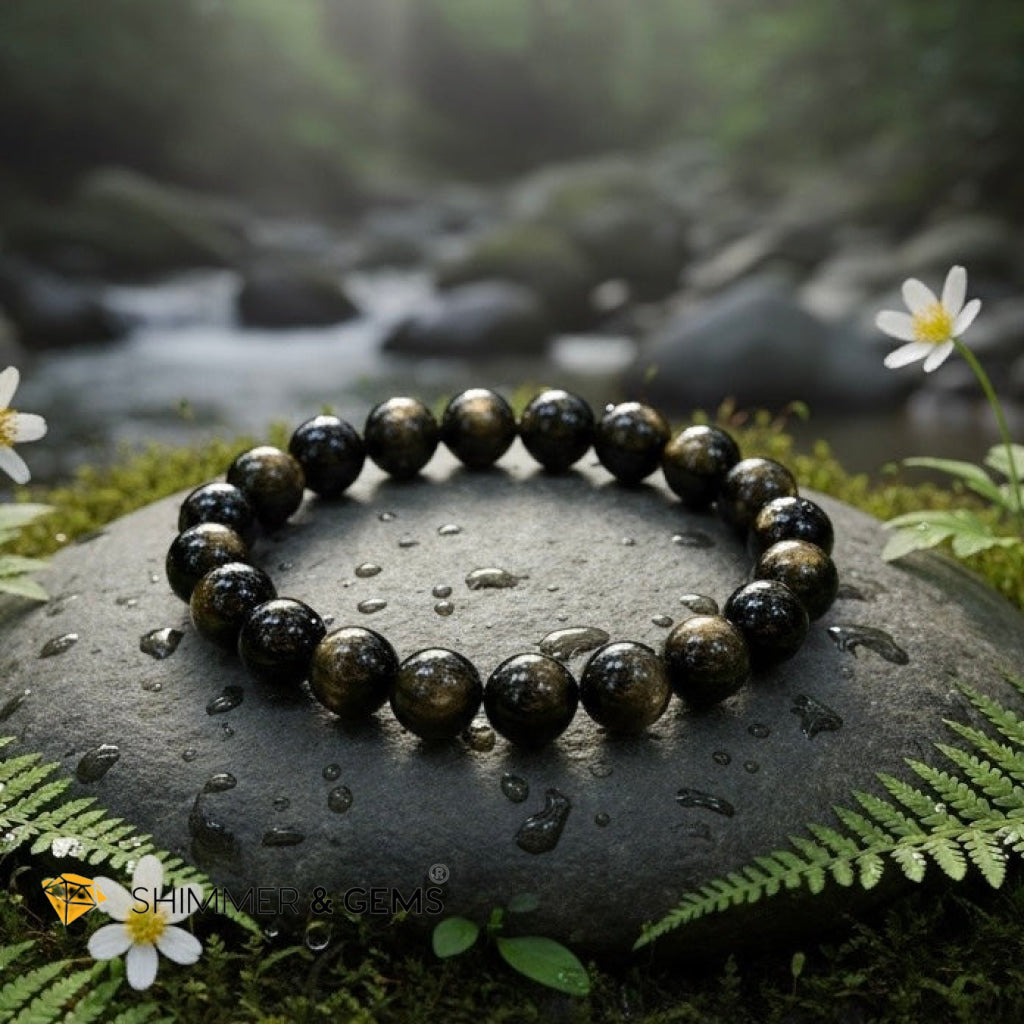 Gold Sheen Obsidian 8mm Bracelet (Protection • Wealth • Personal Power)