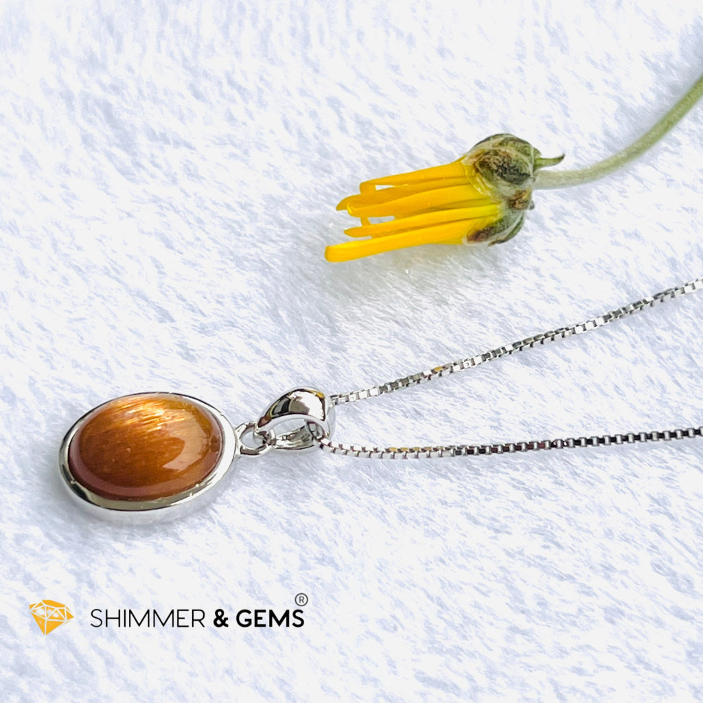 Gold Sunstone Oval Pendant 8X10Mm Charms & Pendants