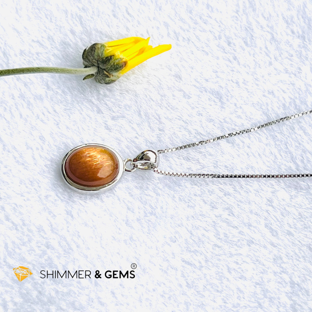 Gold Sunstone Oval Pendant 8X10Mm Only Charms & Pendants