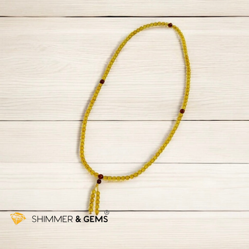 Golden Amber 5mm Mala – 108 Beads (Radiance of the Sun) Pre-coded & Activated
