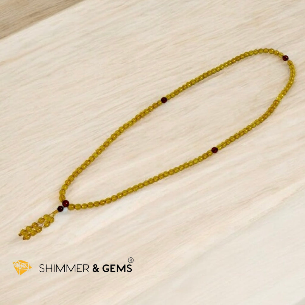 Golden Amber 5mm Mala – 108 Beads (Radiance of the Sun) Pre-coded & Activated