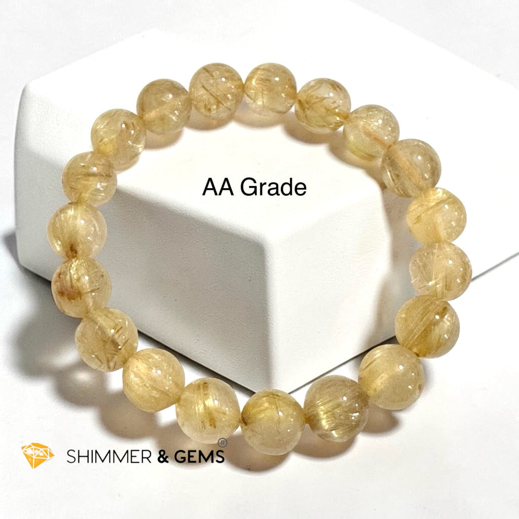 Golden Rutilated Quartz 10mm Premium Bracelet