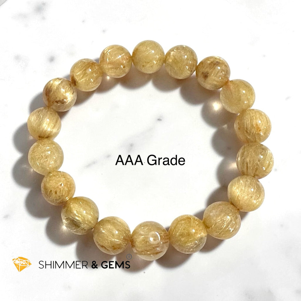 Golden Rutilated Quartz 10mm Premium Bracelet