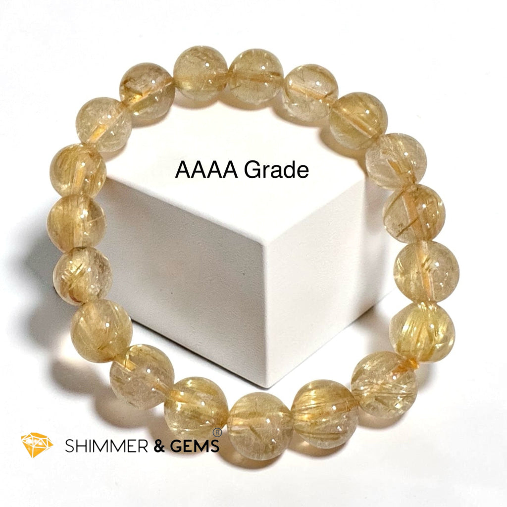 Golden Rutilated Quartz 10mm Premium Bracelet