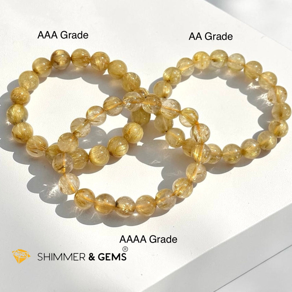 Golden Rutilated Quartz 10mm Premium Bracelet