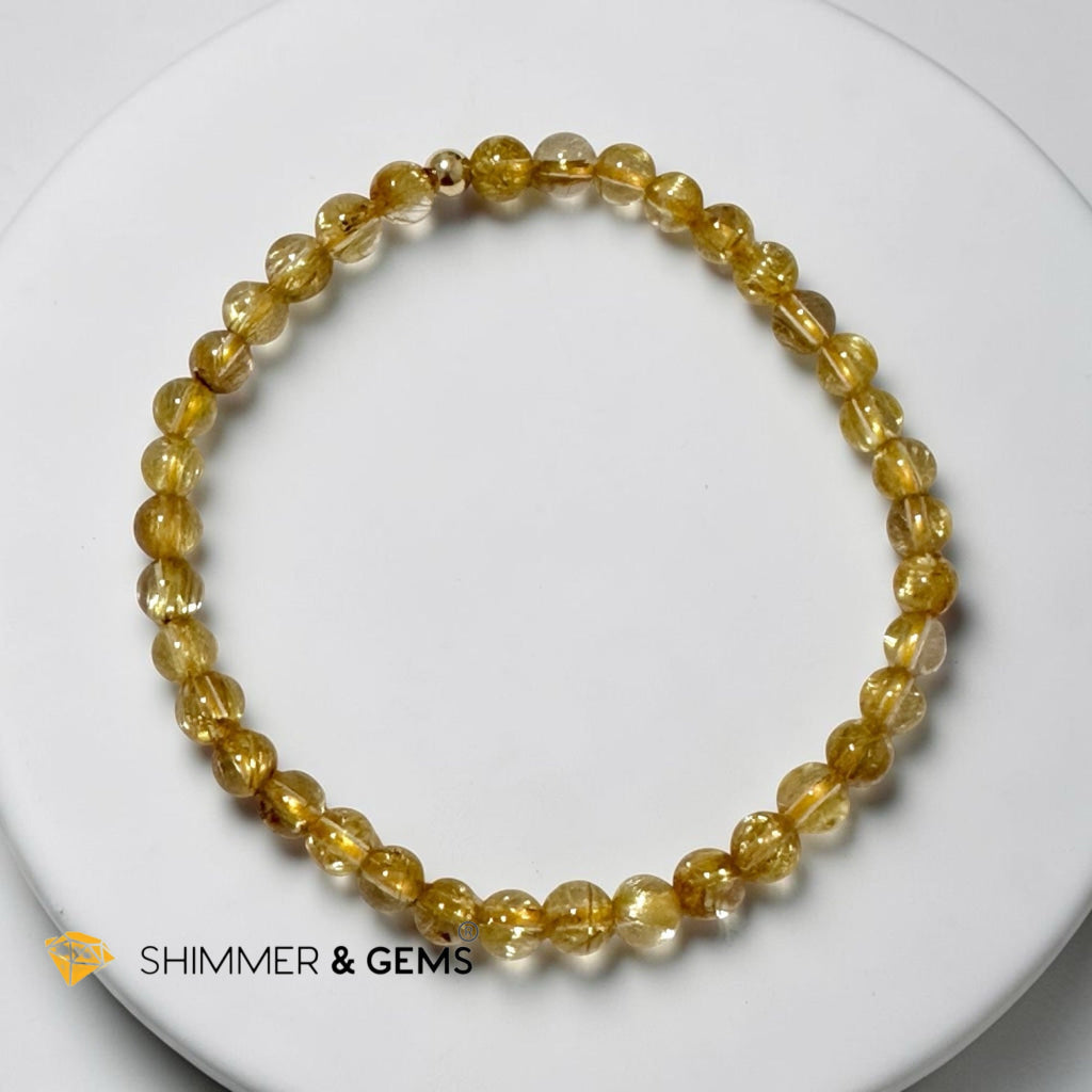 Golden Rutilated Quartz Premium 5mm Bracelet AAAAA Grade