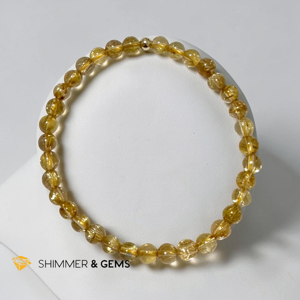 Golden Rutilated Quartz Premium 5mm Bracelet AAAAA Grade