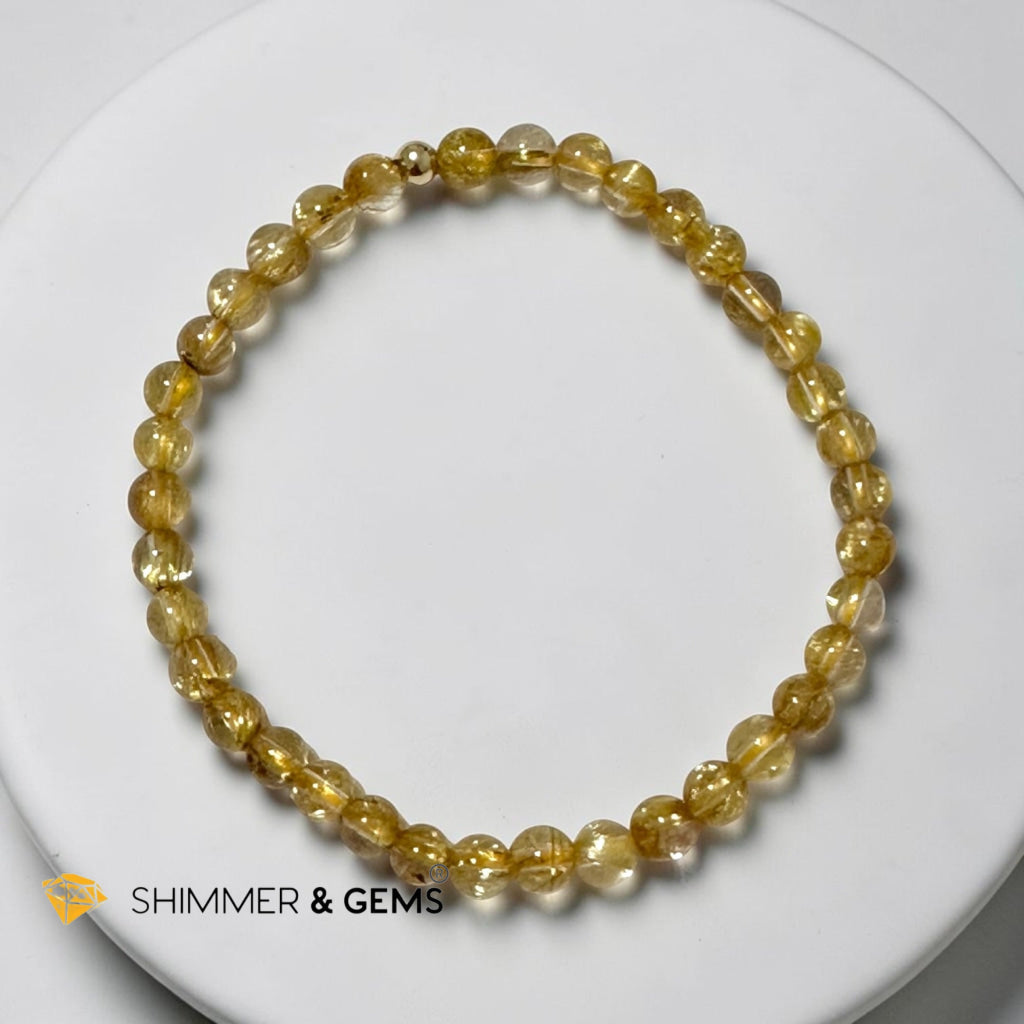 Golden Rutilated Quartz Premium 5mm Bracelet AAAAA Grade
