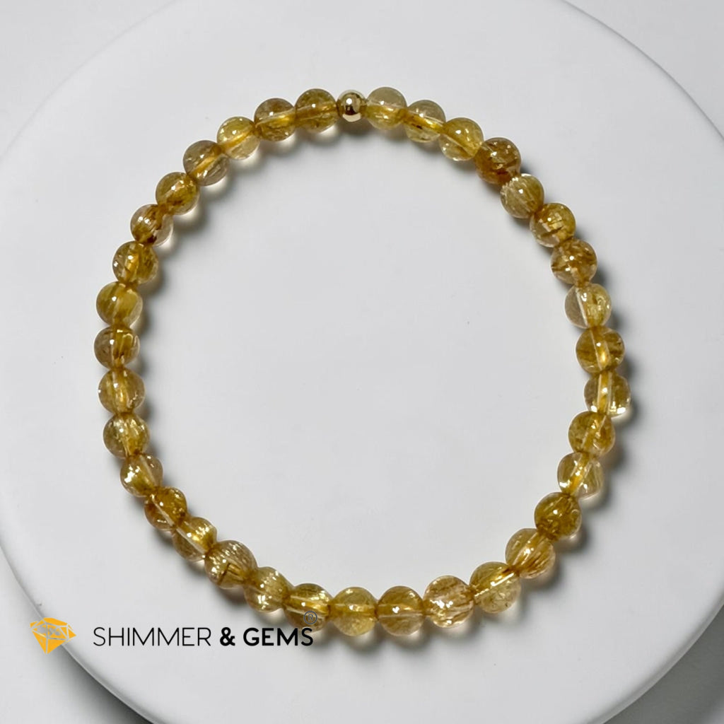 Golden Rutilated Quartz Premium 5mm Bracelet AAAAA Grade