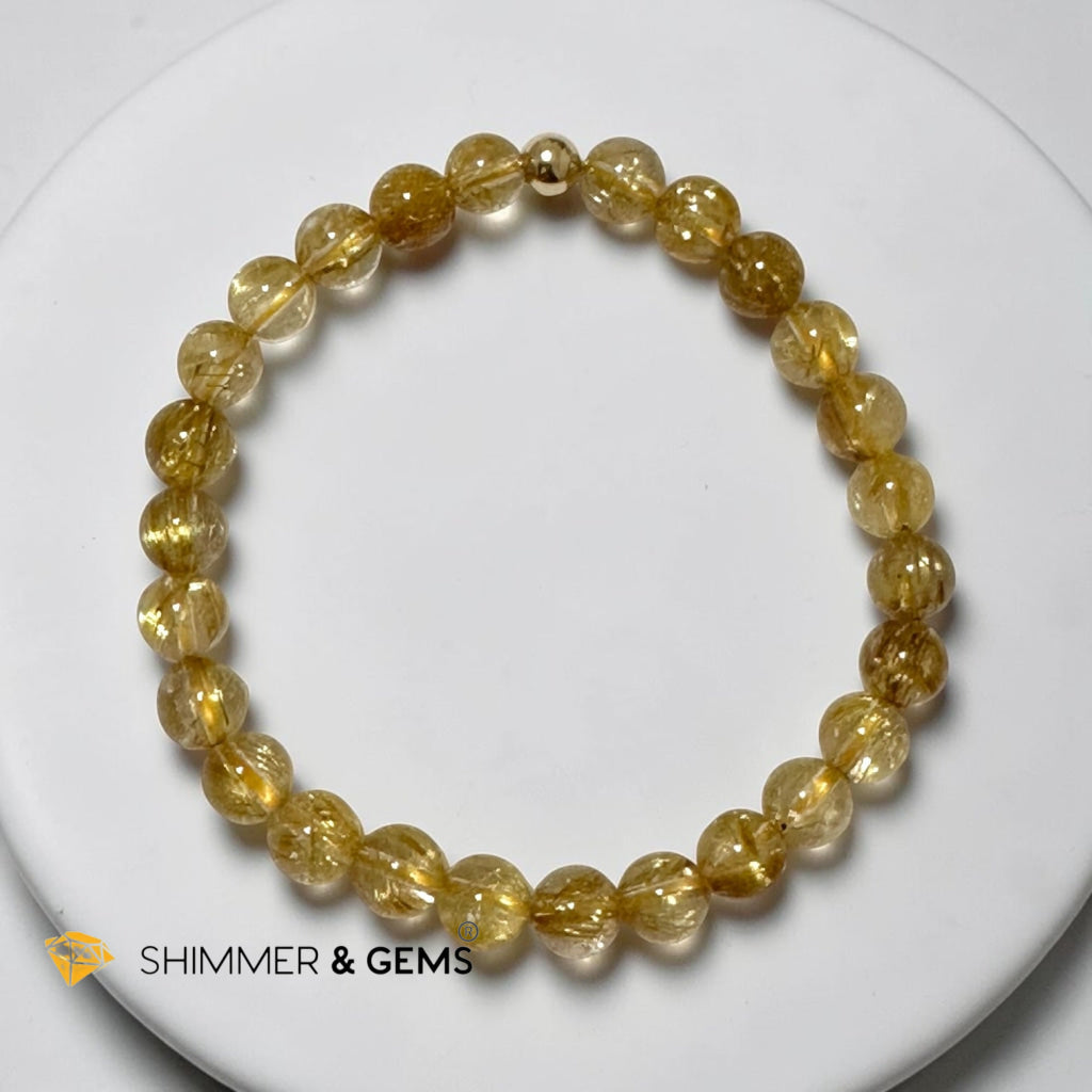 Golden Rutilated Quartz Premium 7mm Bracelet
AAAAA Grade