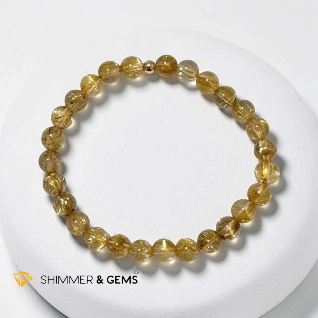 Golden Rutilated Quartz Premium 7mm Bracelet
AAAAA Grade