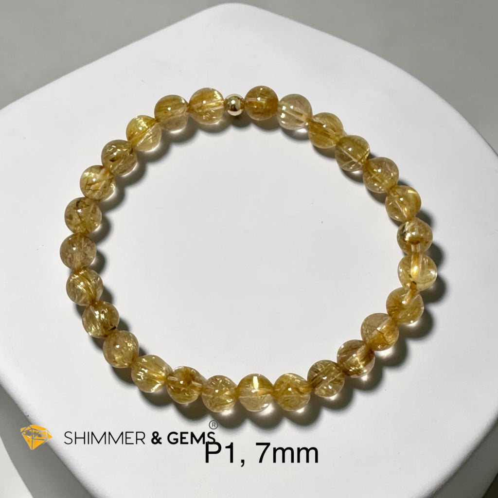 Golden Rutilated Quartz Premium 7mm Bracelet
AAAAA Grade