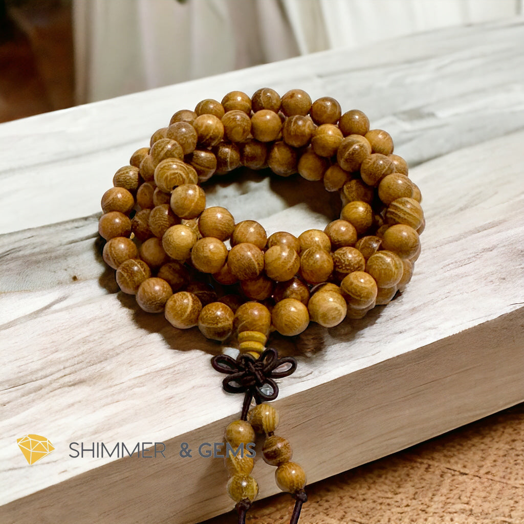 Golden Sandalwood 108 Mala Beads (Mexico)
