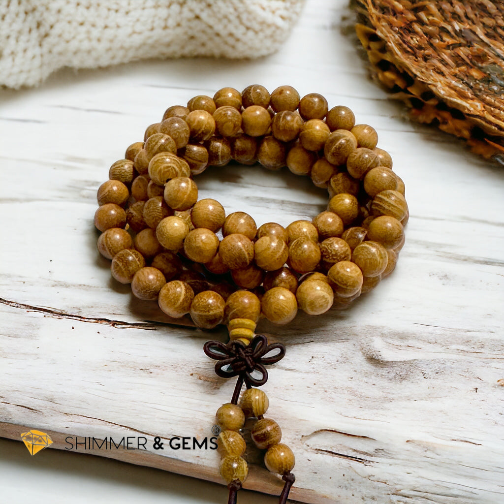 Golden Sandalwood 108 Mala Beads (Mexico)