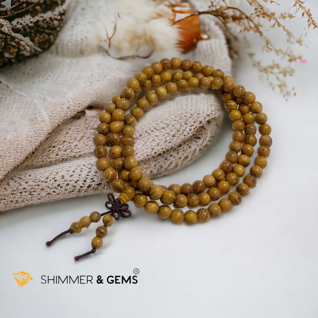 Golden Sandalwood 108 Mala Beads (Mexico)