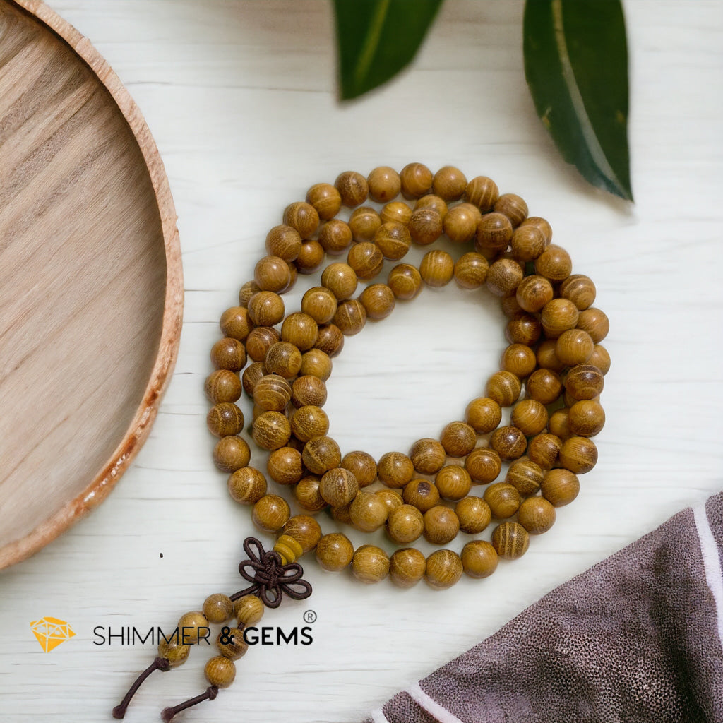 Golden Sandalwood 108 Mala Beads (Mexico)