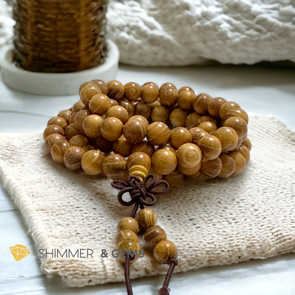 Golden Sandalwood 108 Mala Beads (Mexico)