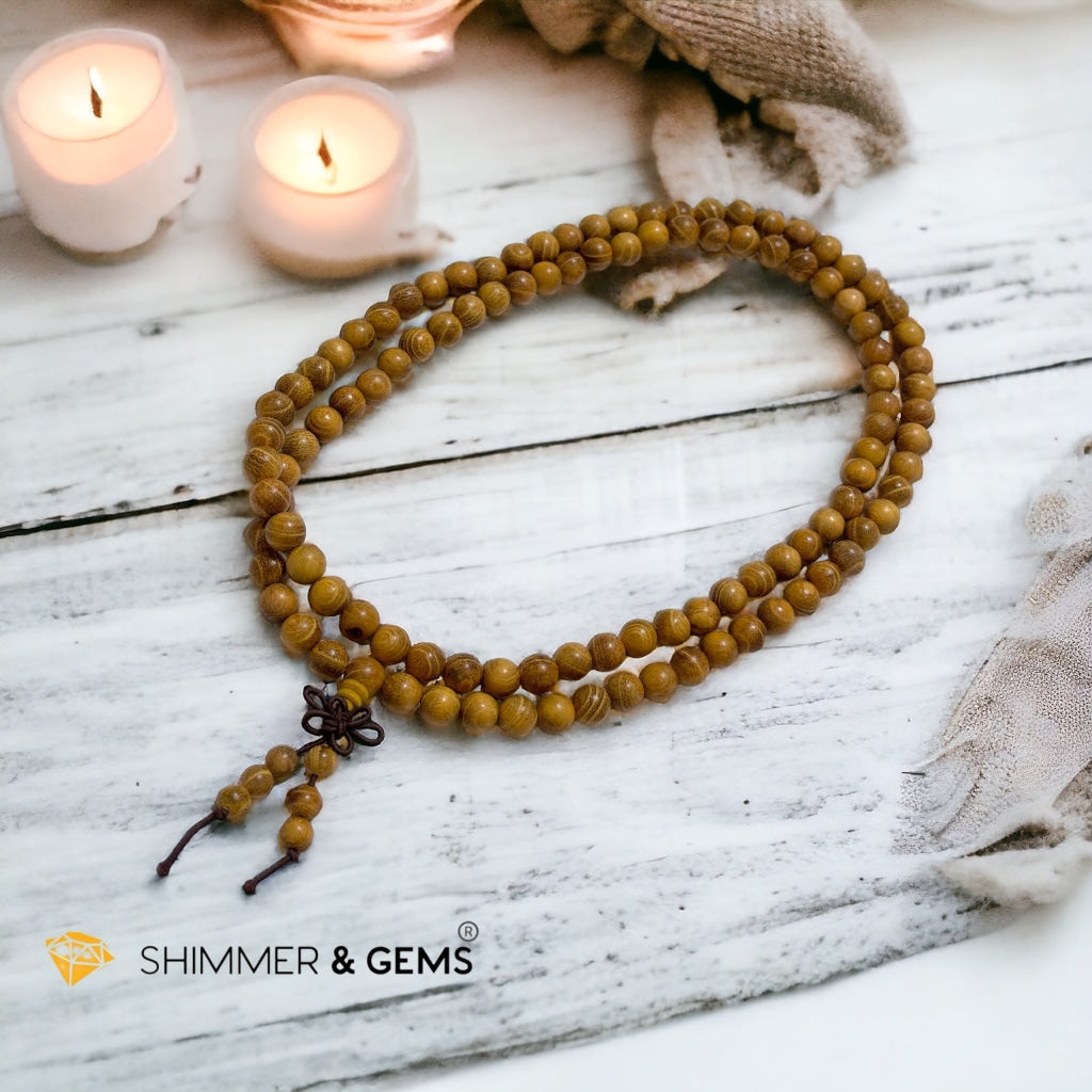 Golden Sandalwood 108 Mala Beads (Mexico)