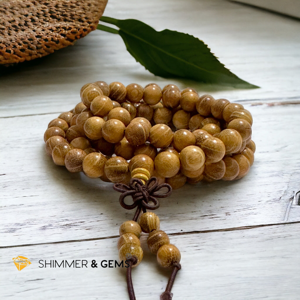 Golden Sandalwood 108 Mala Beads (Mexico)