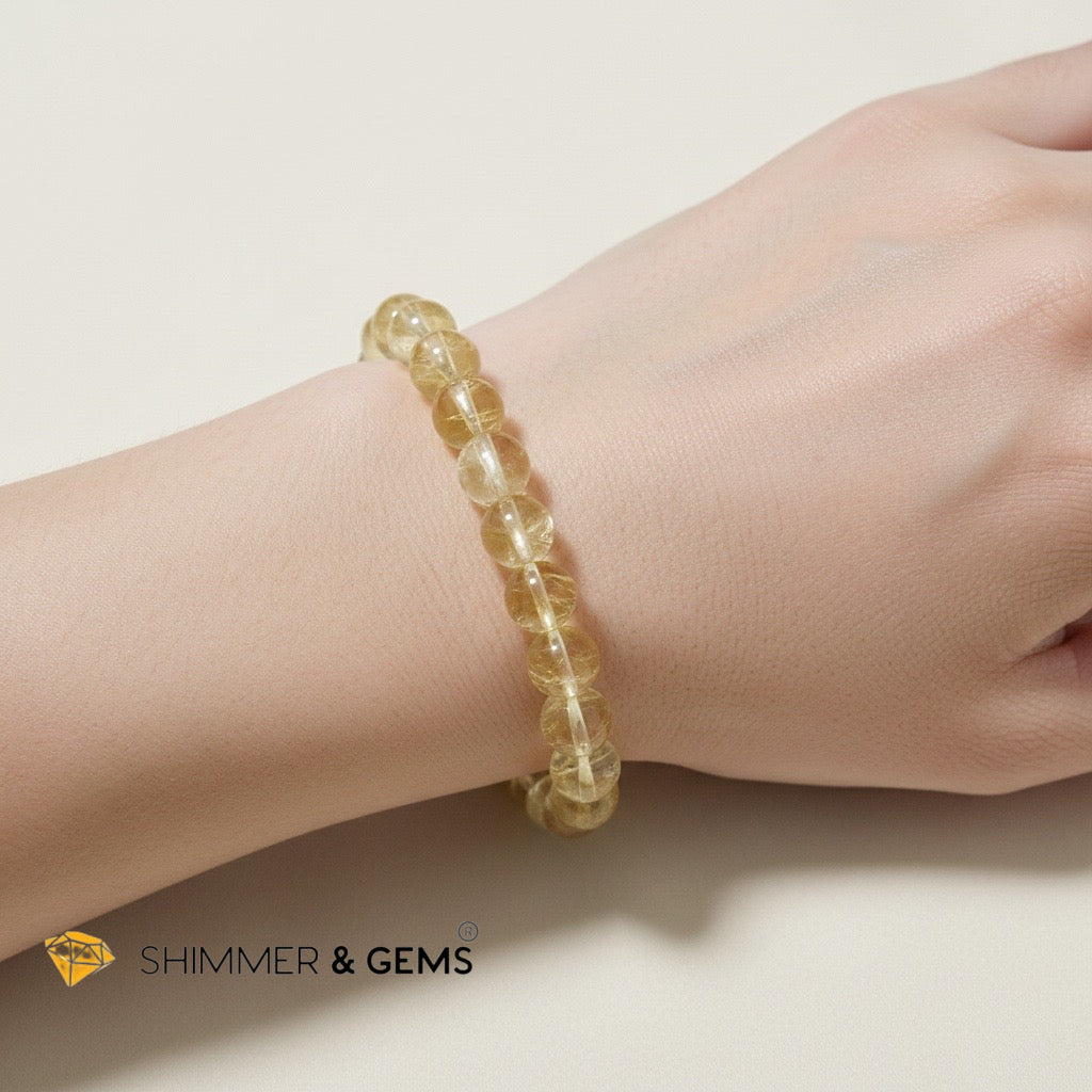 Golden Yellow Azeztulite 8mm Bracelet (30% OFF) Personal Power & Luck