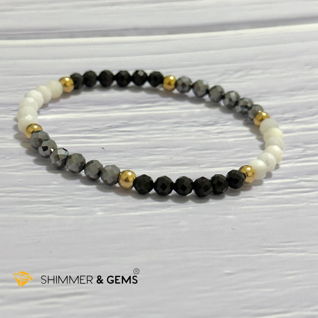 Good Energy Boost Remedy Bracelet (Terahertz, Spinel, Mother Pearl 4mm & stainless steel beads)