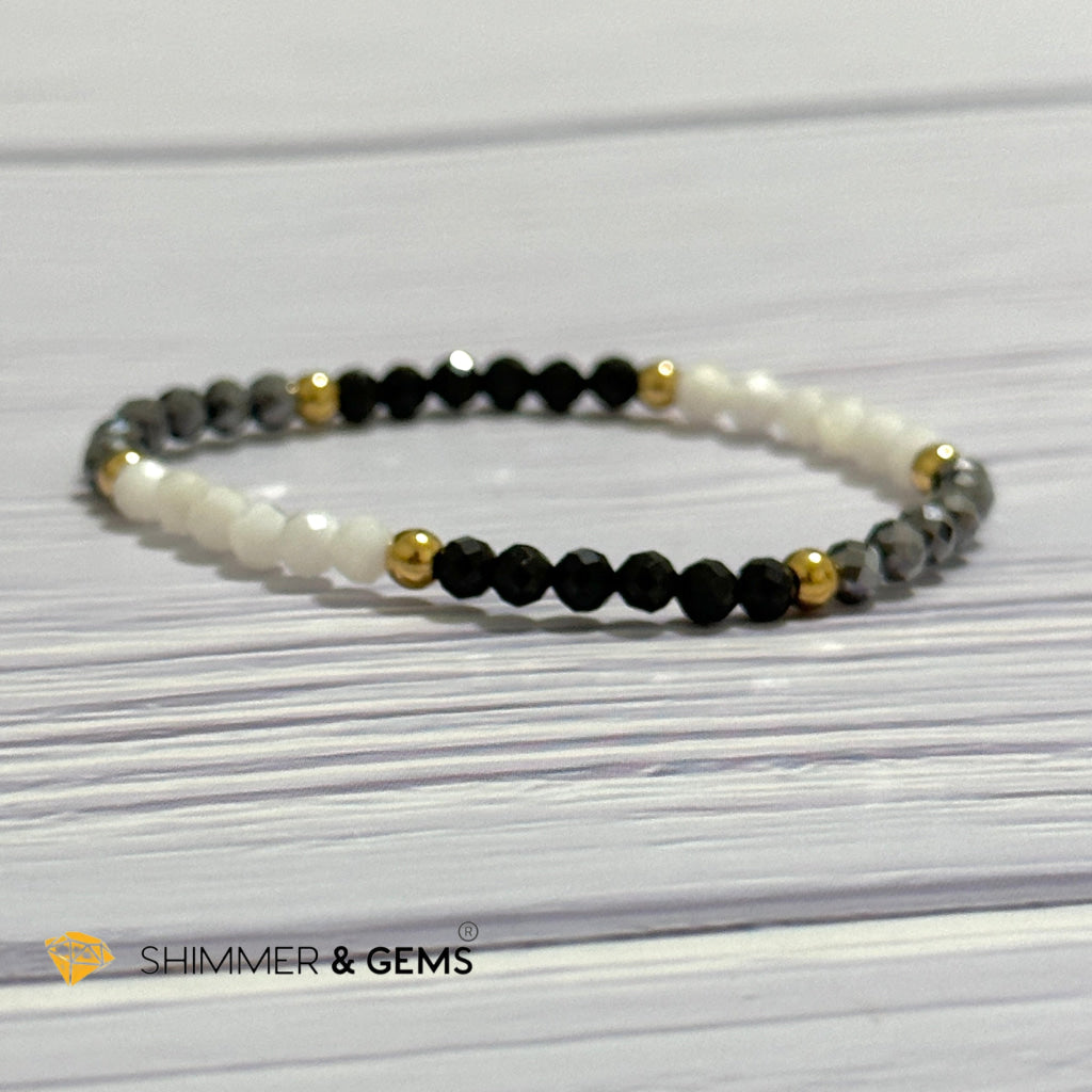 Good Energy Boost Remedy Bracelet (Terahertz, Spinel, Mother Pearl 4mm & stainless steel beads)