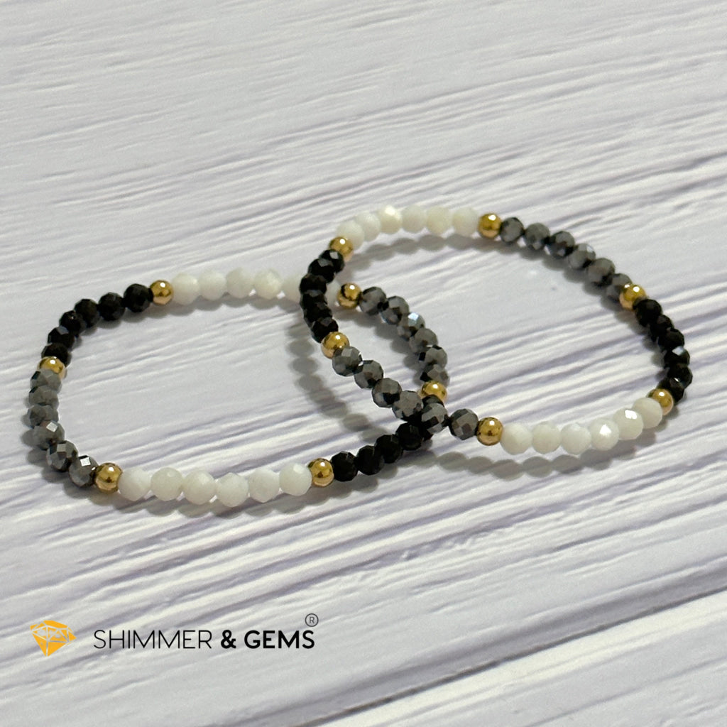 Good Energy Boost Remedy Bracelet (Terahertz, Spinel, Mother Pearl 4mm & stainless steel beads)
