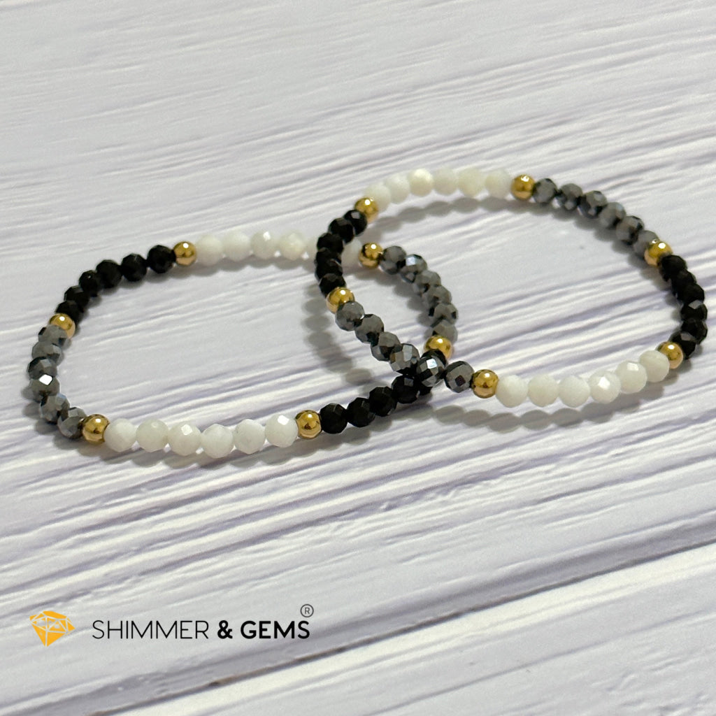 Good Energy Boost Remedy Bracelet (Terahertz, Spinel, Mother Pearl 4mm & stainless steel beads)
