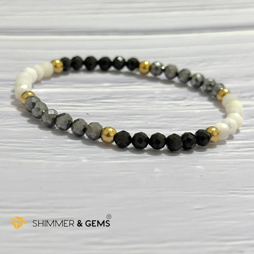 Good Energy Boost Remedy Bracelet (Terahertz, Spinel, Mother Pearl 4mm & stainless steel beads)