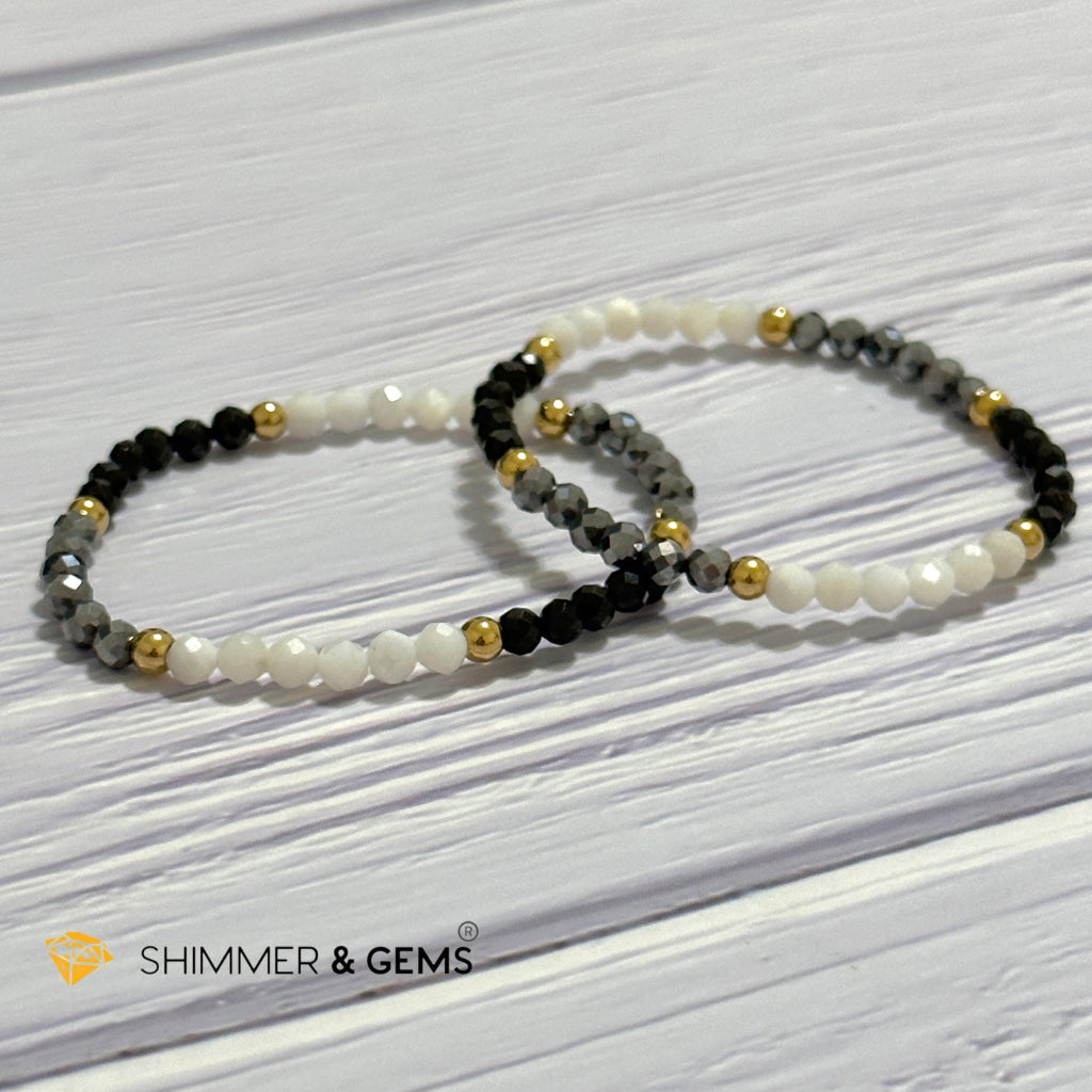 Good Energy Boost Remedy Bracelet (Terrahertz, Spinel, Mother Pearl 4mm & stainless steel beads)