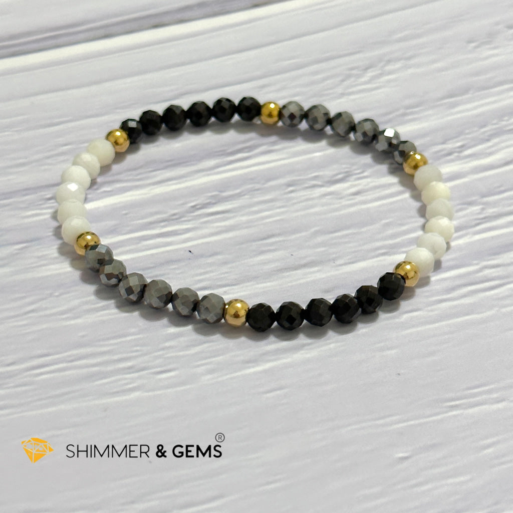 Good Energy Boost Remedy Bracelet (Terrahertz, Spinel, Mother Pearl 4mm & stainless steel beads)