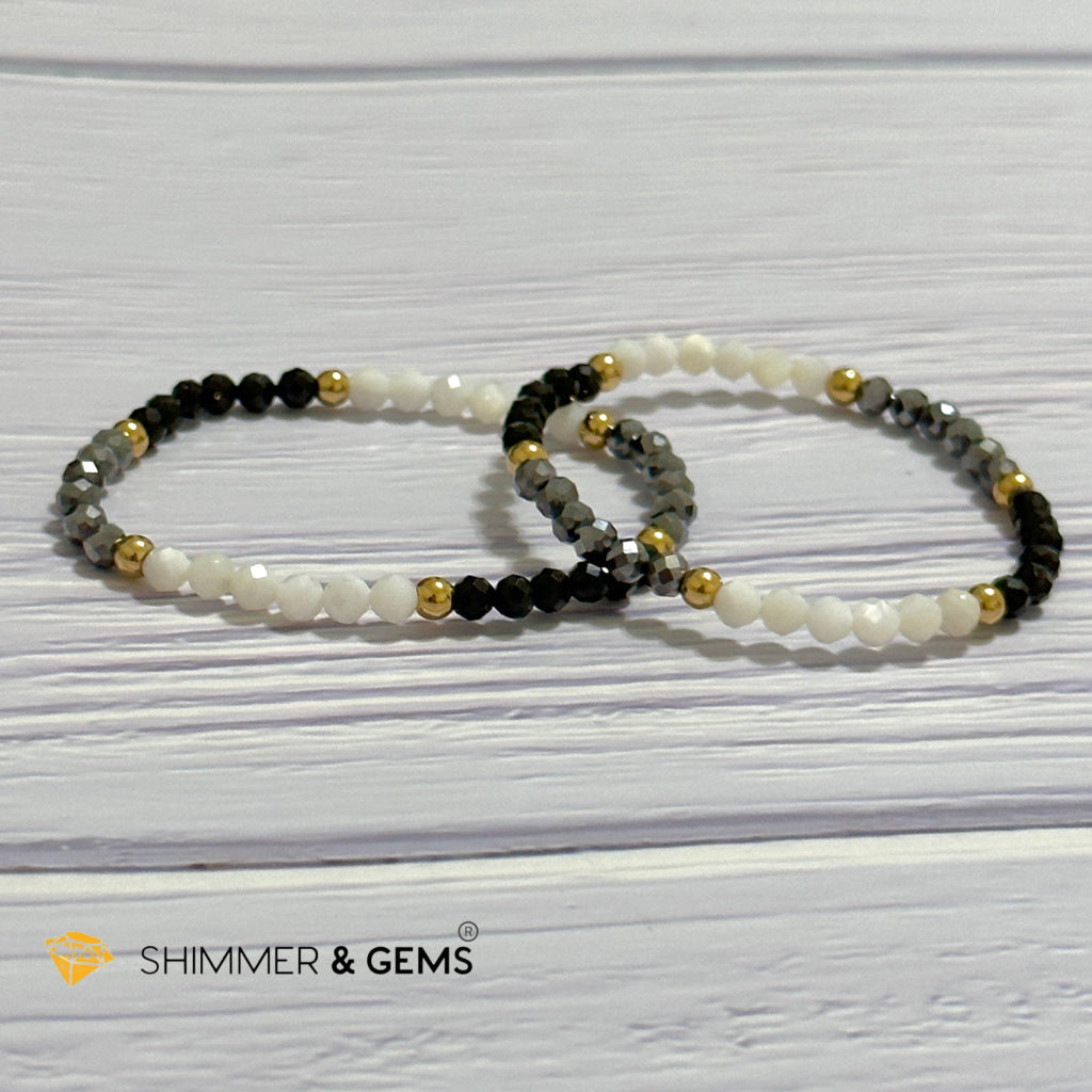 Good Energy Boost Remedy Bracelet (Terrahertz, Spinel, Mother Pearl 4mm & stainless steel beads)