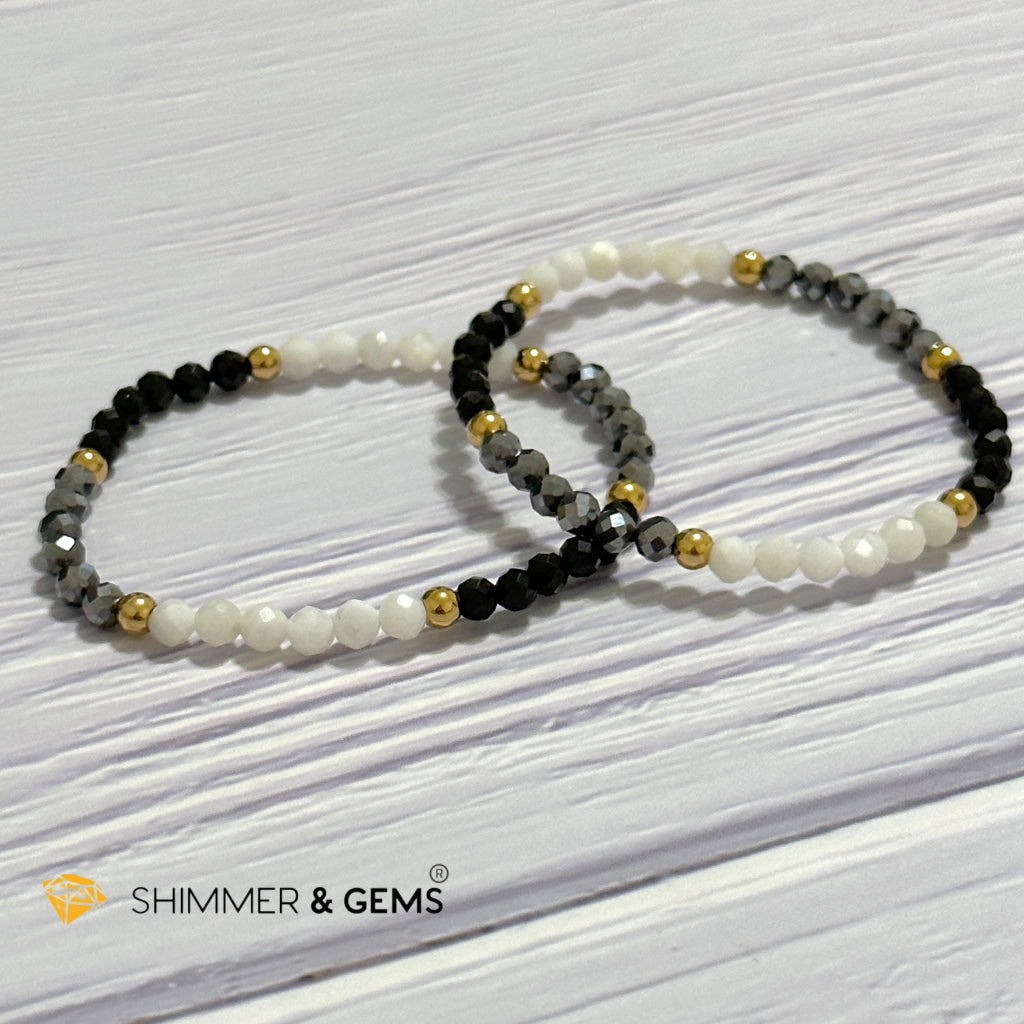 Good Energy Boost Remedy Bracelet (Terrahertz, Spinel, Mother Pearl 4mm & stainless steel beads)