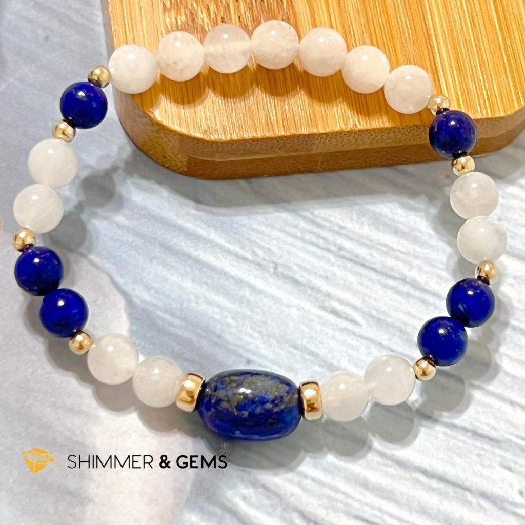 Good Energy Talisman Bracelet (Moonstone & Lapis Lazuli) 5.5 Bracelets