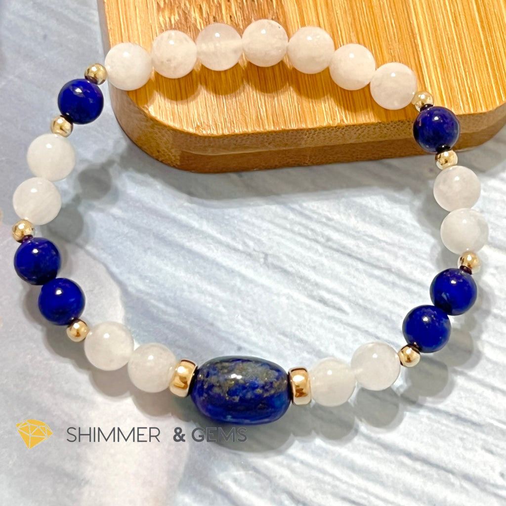 Good Energy Talisman Bracelet (Moonstone & Lapis Lazuli) 5.5 Bracelets