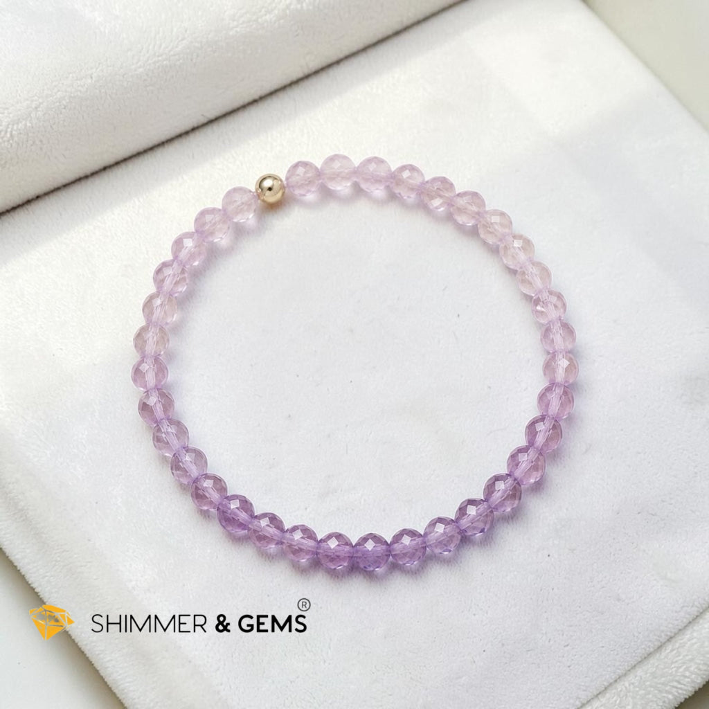 Gradient Faceted Lavender Amethyst Positive Outlook Bracelet (4mm)