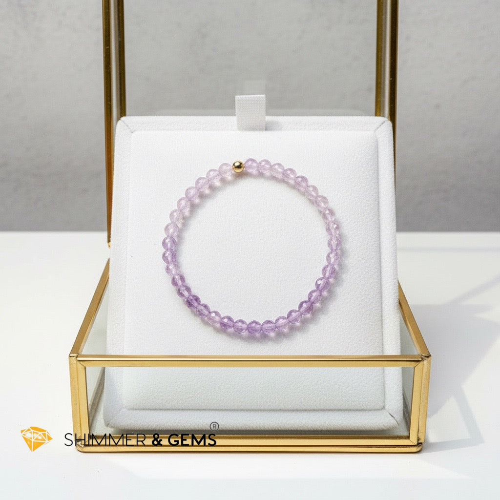 Gradient Faceted Lavender Amethyst Positive Outlook Bracelet (4mm)