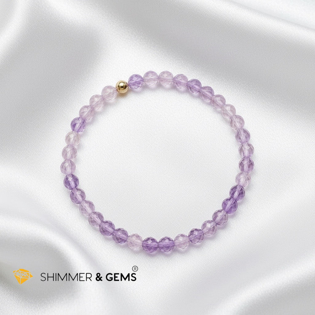 Gradient Faceted Lavender Amethyst Positive Outlook Bracelet (4mm)