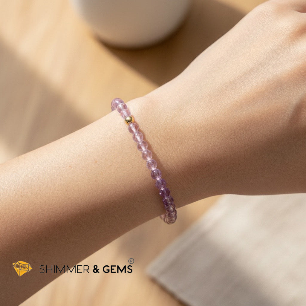 Gradient Faceted Lavender Amethyst Positive Outlook Bracelet (4mm)